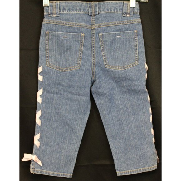 NEW 2007 Gymboree Love is in The Air Denim Long Shorts Capris Lace up Jeans s 8 - Picture 3 of 7